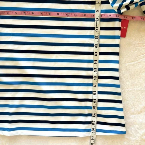 SPANX Long Sleeve Ocean Stripe Blue Swim Shirt--NWT--S - Picture 13 of 13